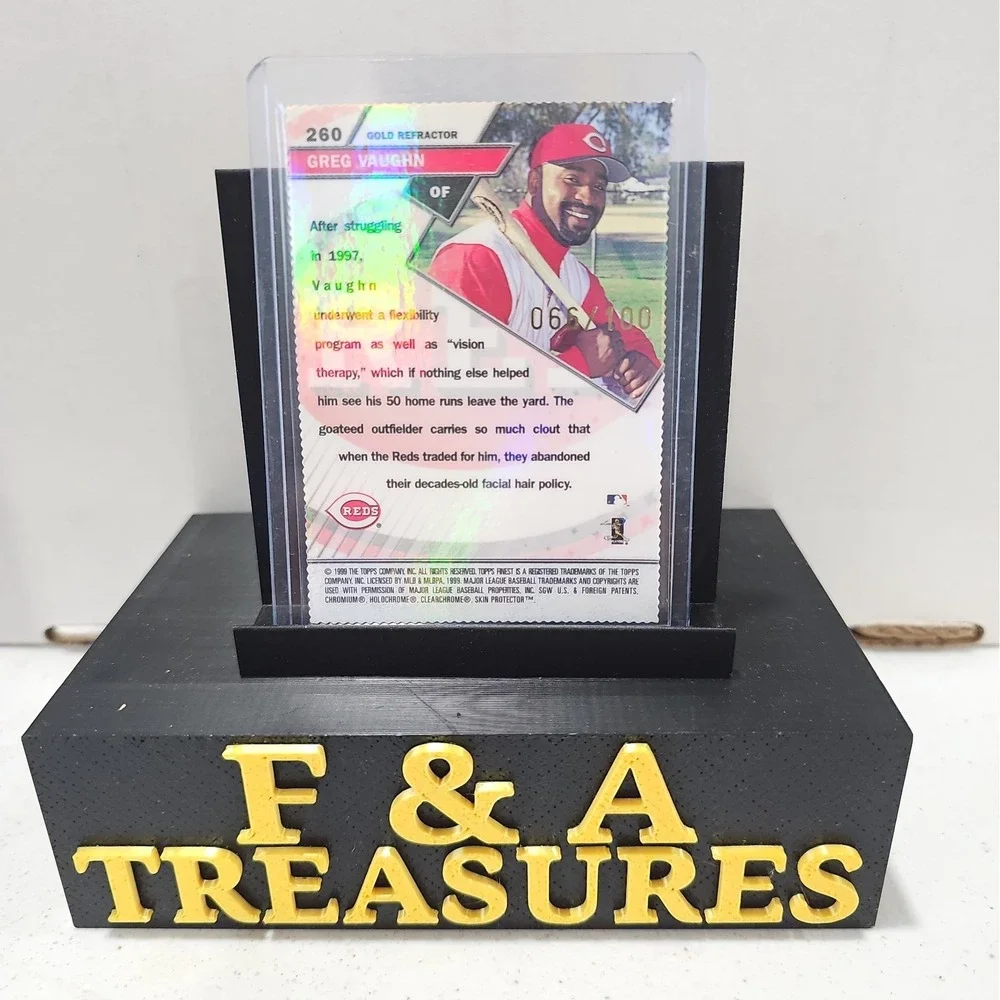1999 Topps Finest - Sterling Greg Vaughn #260 Gold Refractor 66/100